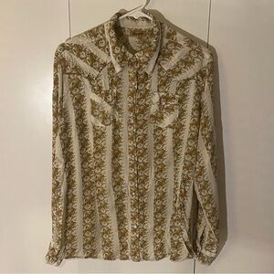 Vintage Wrangler Pearl Snap Western Button-Up. Size Women XL.